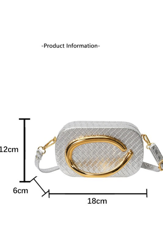 Golden Handle Woven Leather Crossbody - 4 colors