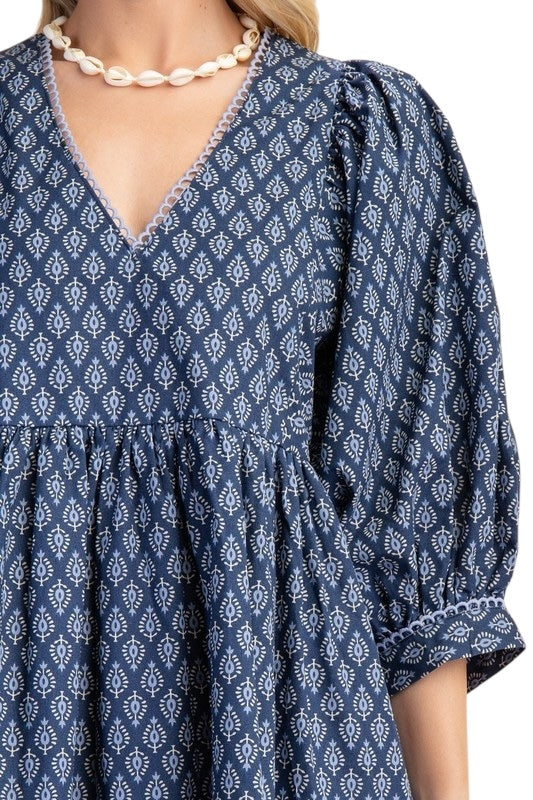 Indigo Poplin Mini