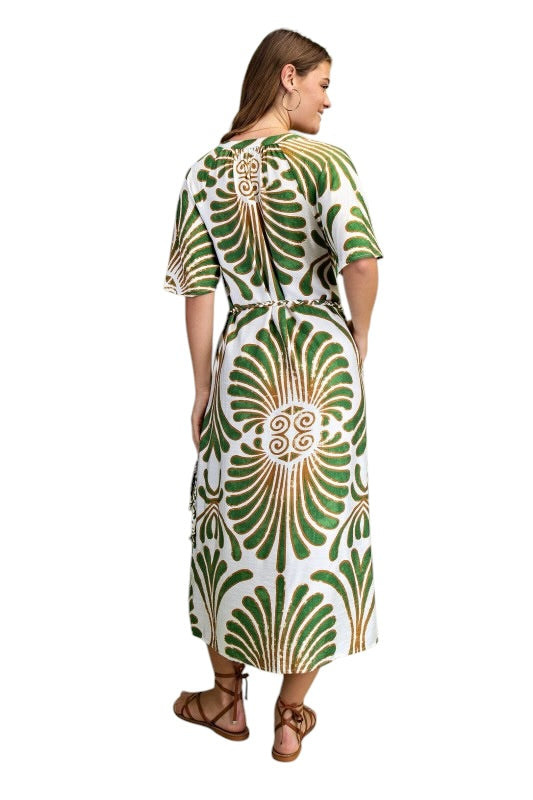 Green Goddess Belted Caftan