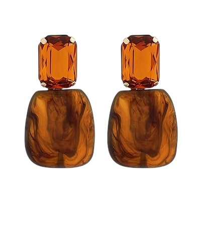 Stone Drop Earring-2 Colors