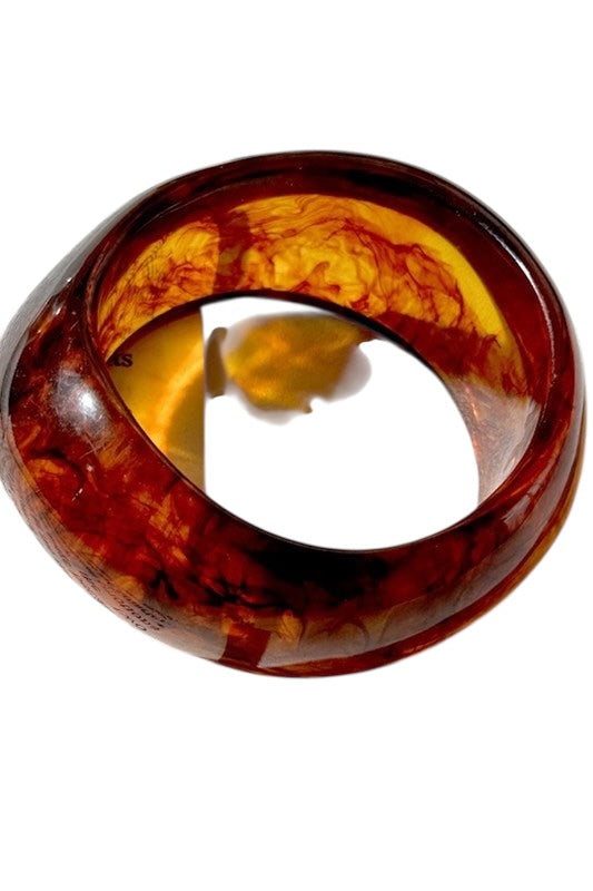 Tortoise Resin Bangle- 2 Sizes