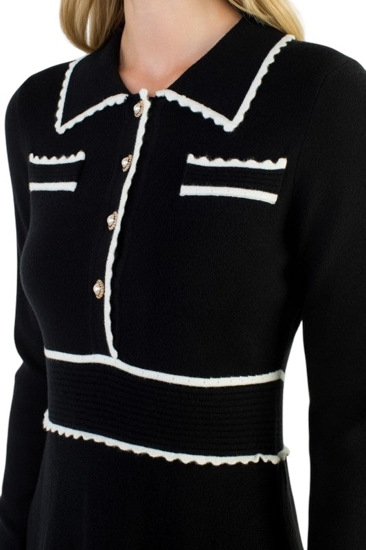 A-Line Knit Midi in Black