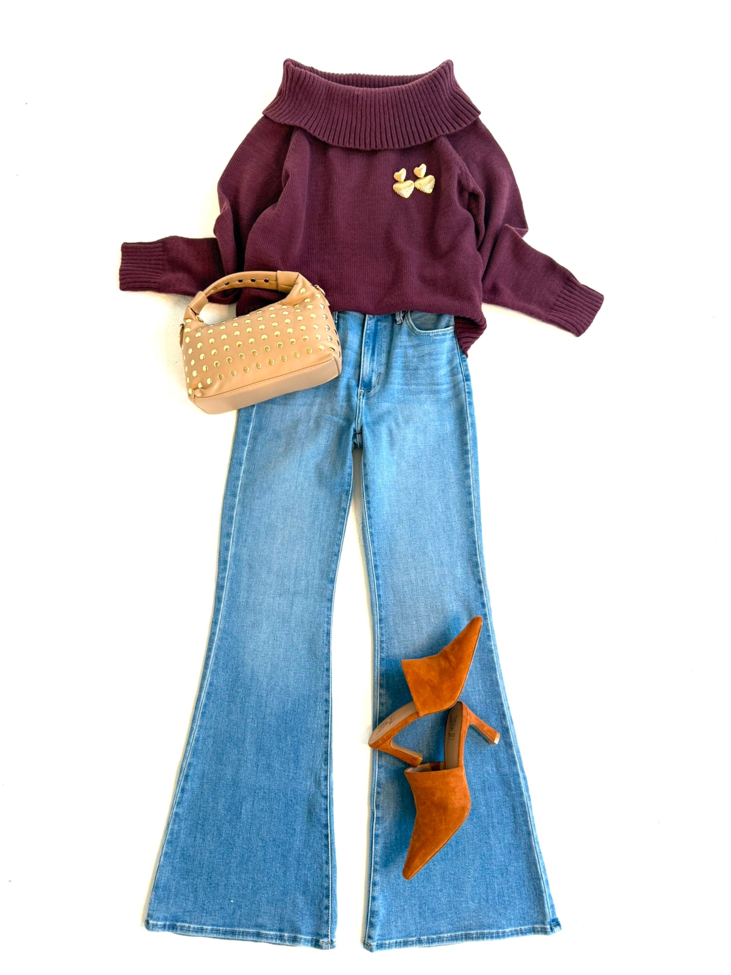 Merlot Off Shoulder Sweater