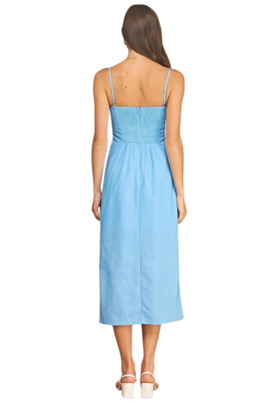 Watercolor Tulip Blue Knot Midi