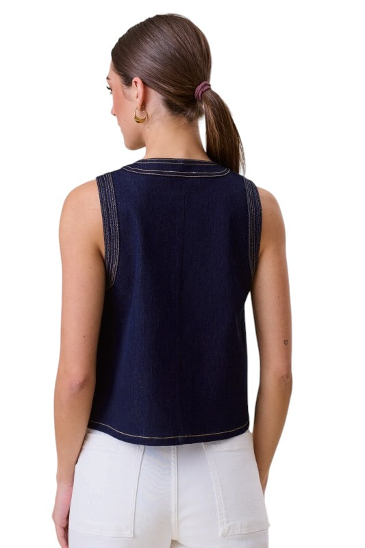 Dark Denim Sleeveless Top
