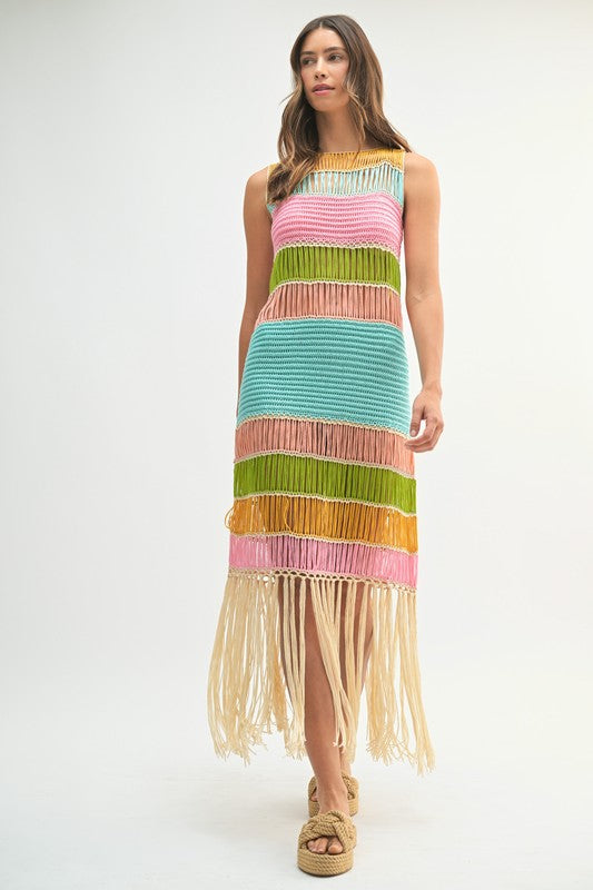 Colorblock Crochet Midi