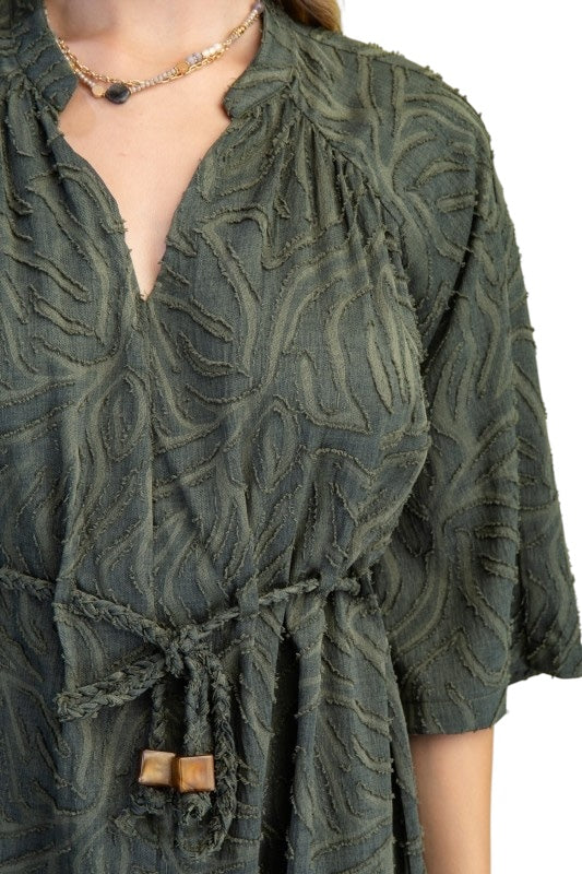 Textured Olive Midi