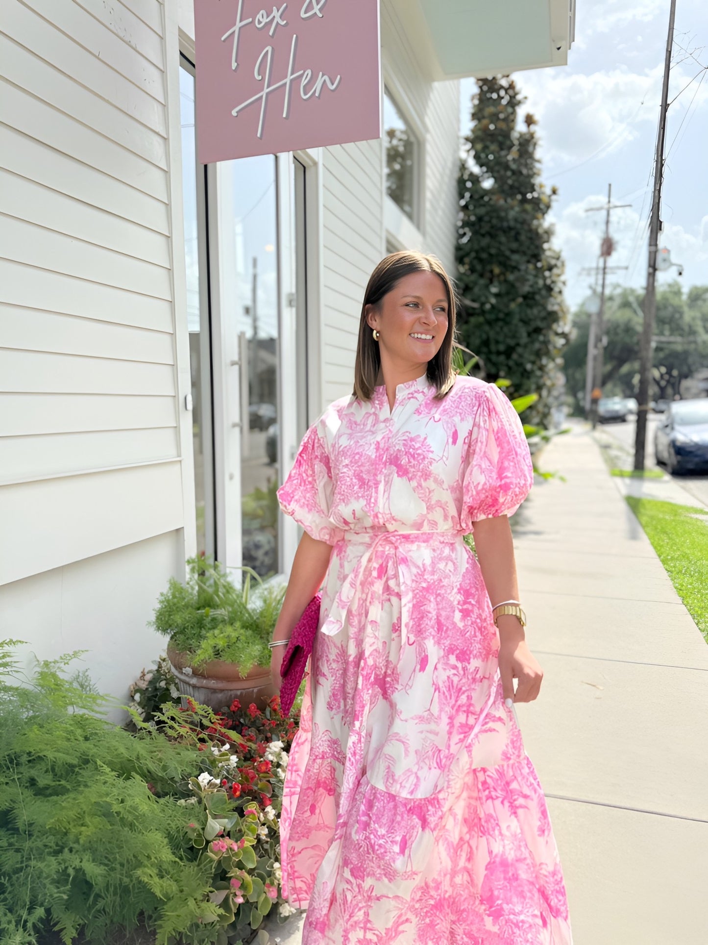 Meg Midi in Pink Safari Toile