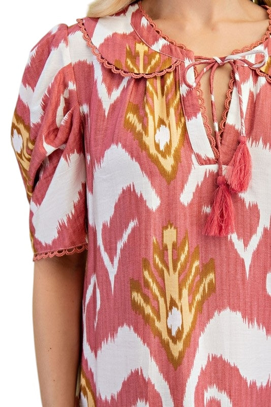 Ikat Peter Pan Mini in Berry
