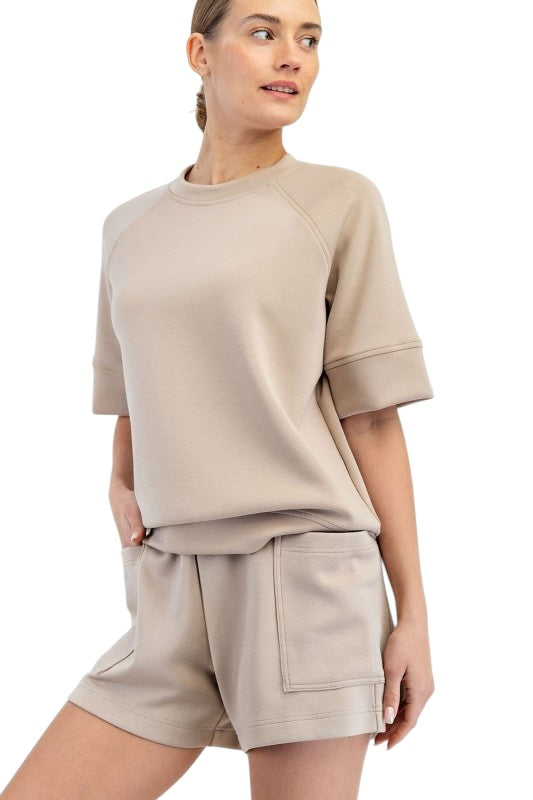 Scuba Banded Sleeve Top