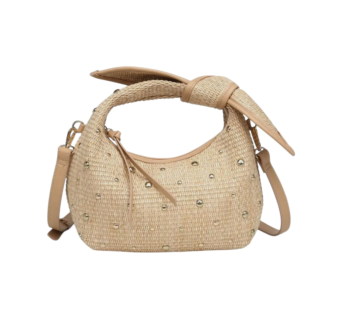 Raffia Studded Tote