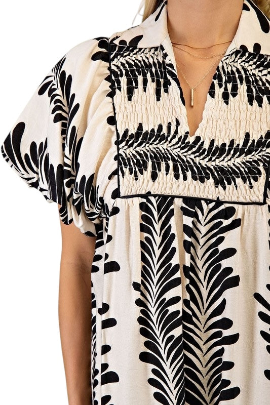 Acanthus Stripe Midi in Black