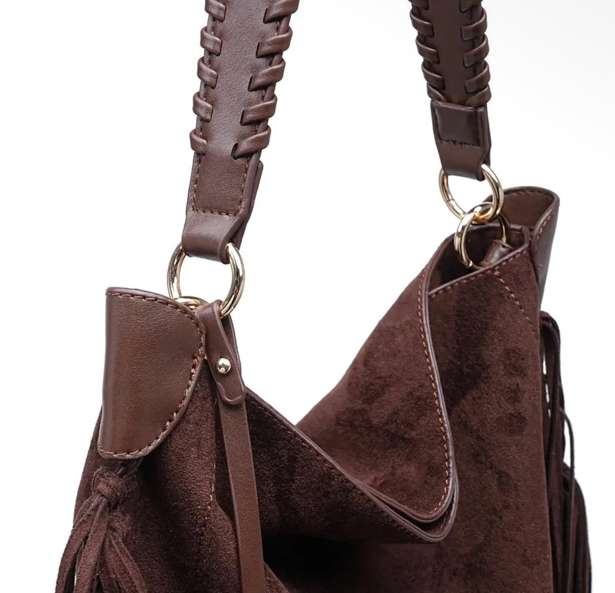 Fringed Suede Hobo- 2 Colors