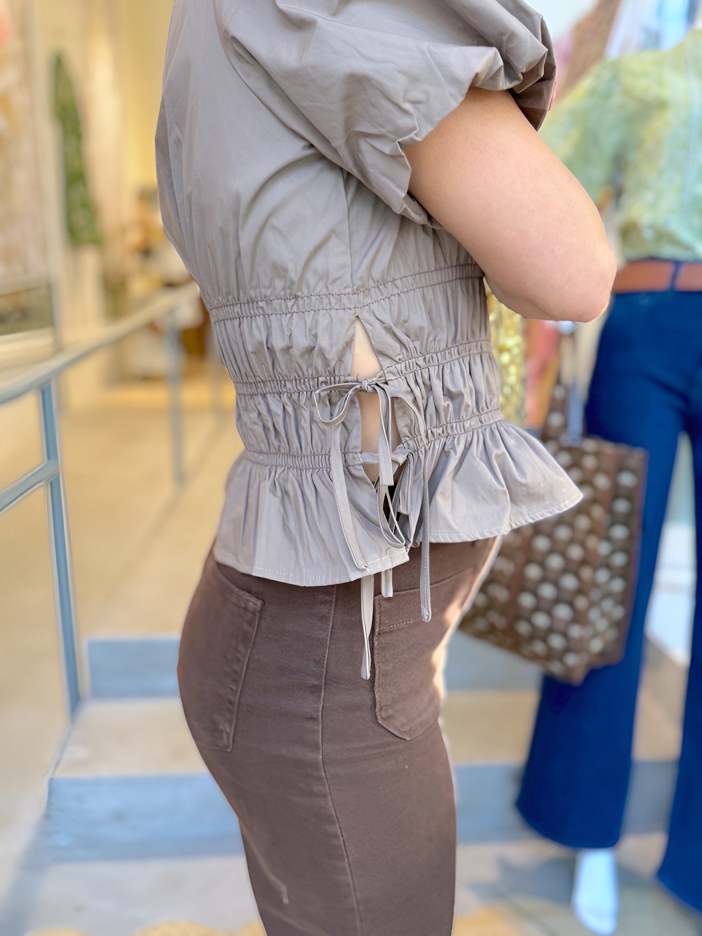 Mocha Smocked Top