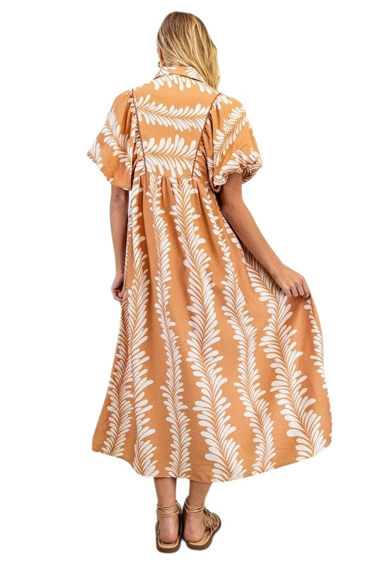 Acanthus Stripe Midi in Clay