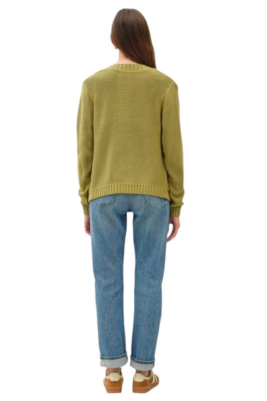 Ribbed Open Cardigan in Matcha
