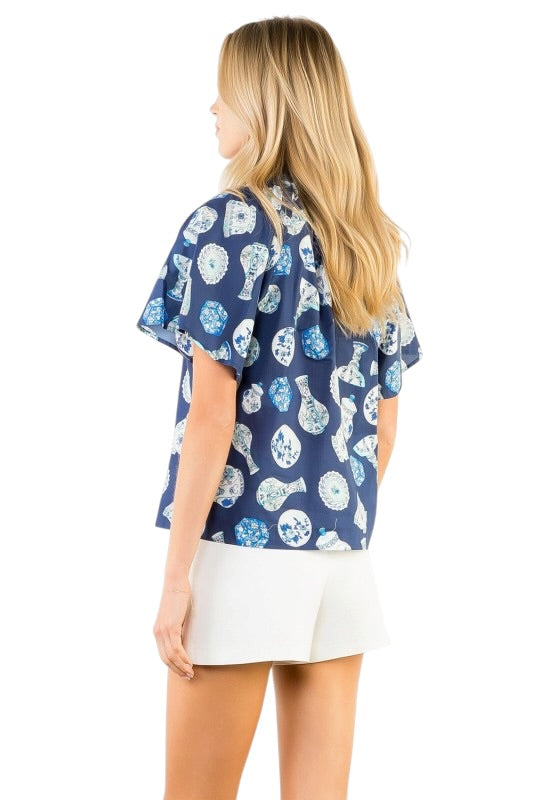 Ginger Jar Flutter Sleeve Top