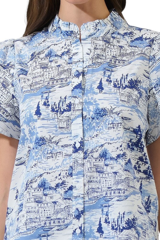 Francie Toile Poplin Blouse