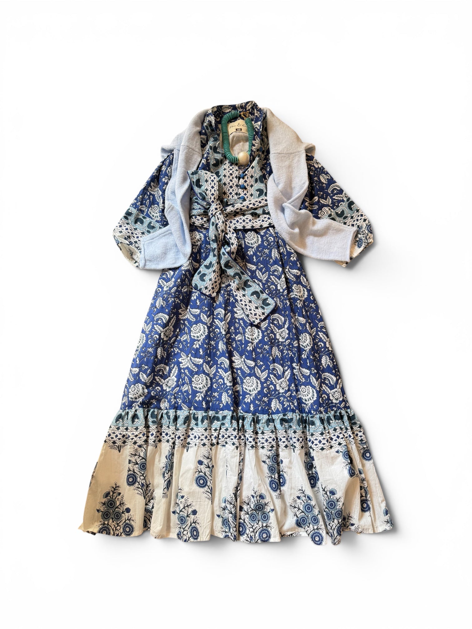 State Street Maxi in Blue & White Floral