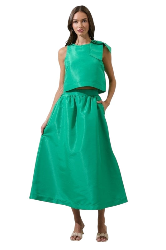 Taffeta Midi Skirt- 3 Colors