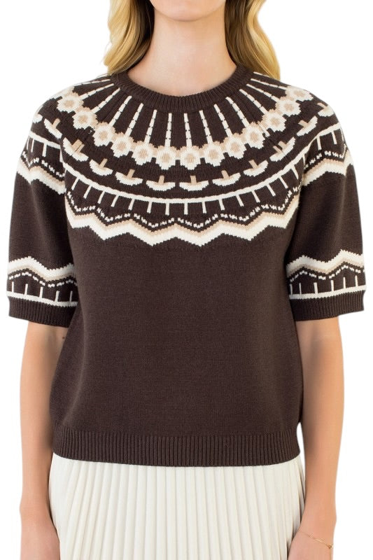 Fair Isle Sweater in Brown