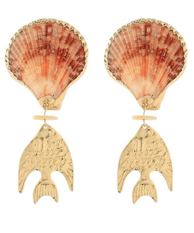 Shell & Fish Earring- 2 Colors