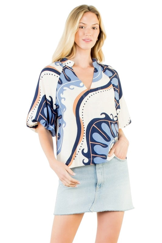 Abstract Blues Top