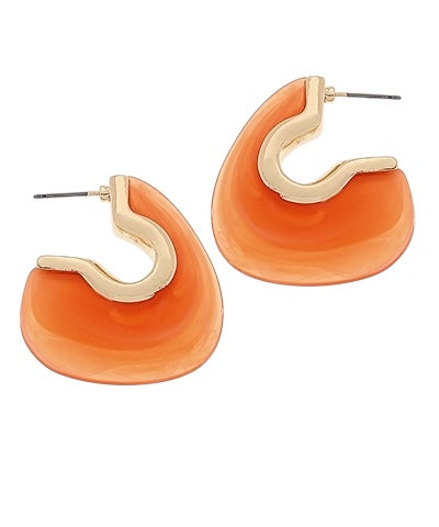 Resin Geo Hoops- 4 Colors