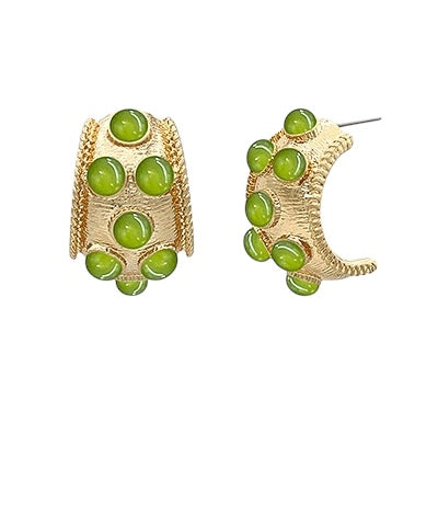 Gemstone Hoops- 2 Colors