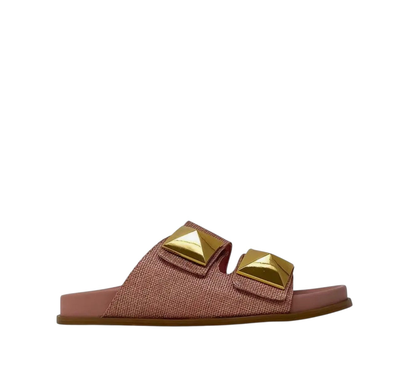 Blush Raffia Slides