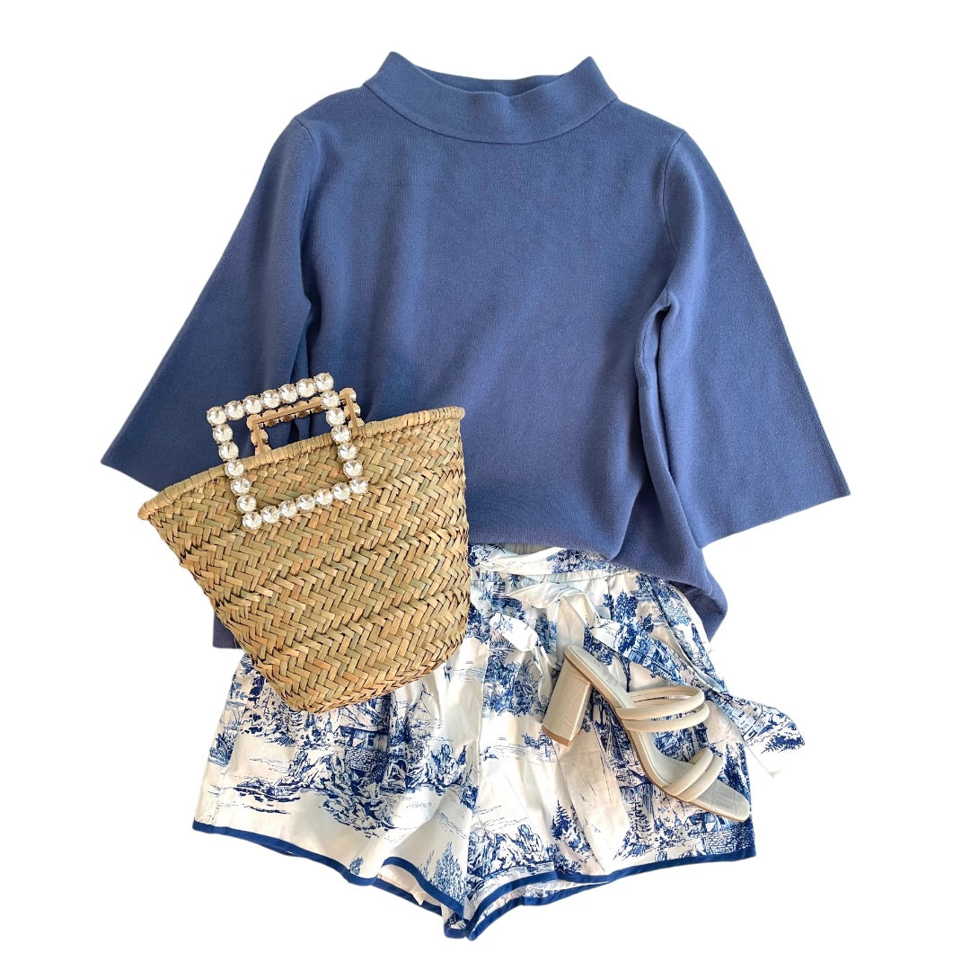 Countryside Toile Shorts in Blue