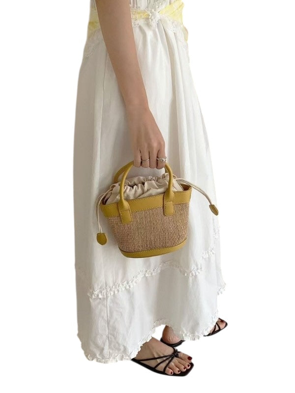 Raffia & Leather Mini Tote- 3 Colors