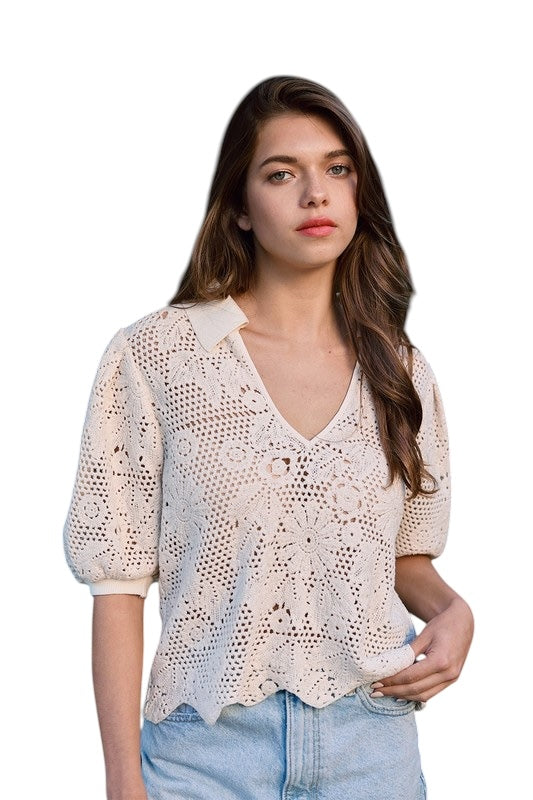 Crochet Collared Top
