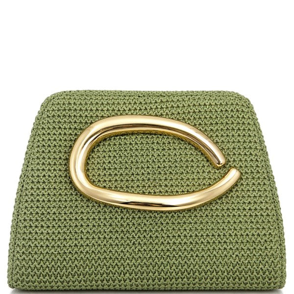 Gold Abstract Handle Clutch- 2 Colors