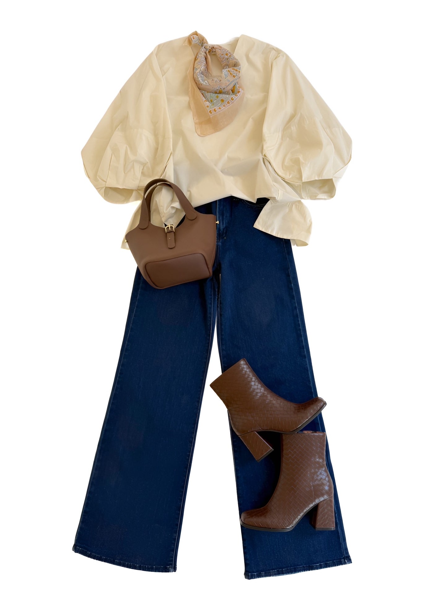 Bubble Sleeve Poplin Top