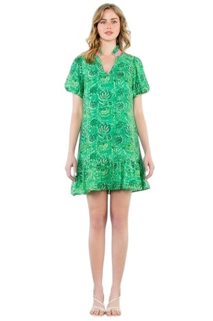 Green Vines Drop Waist Mini