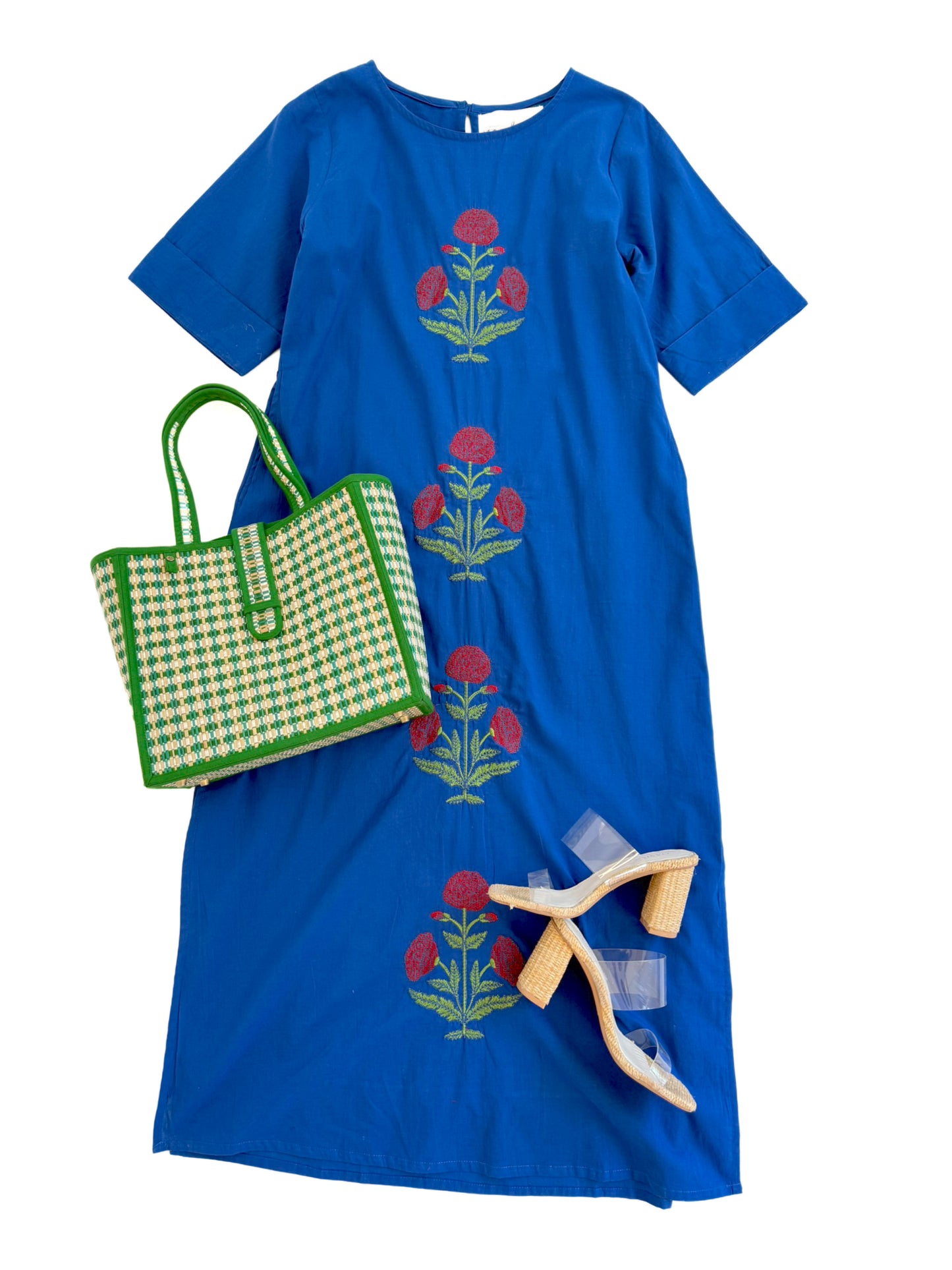 Josephine Embroidered Midi in Royal