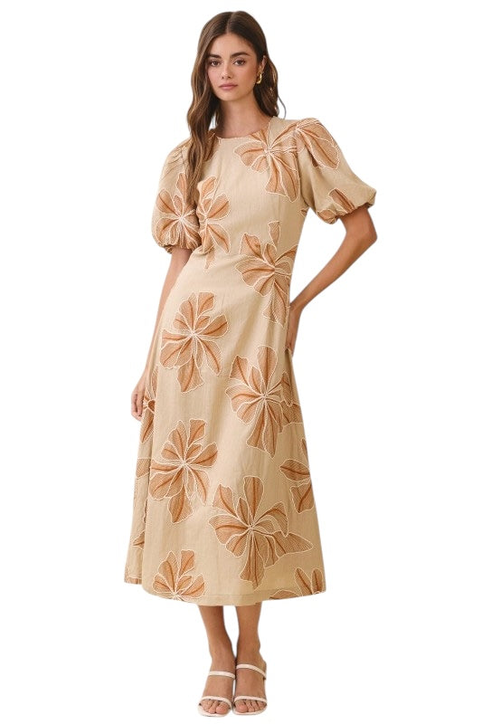 Floral Embroidered Midi
