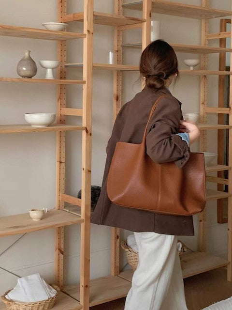 Vegan Shoulder Tote- 3 Colors