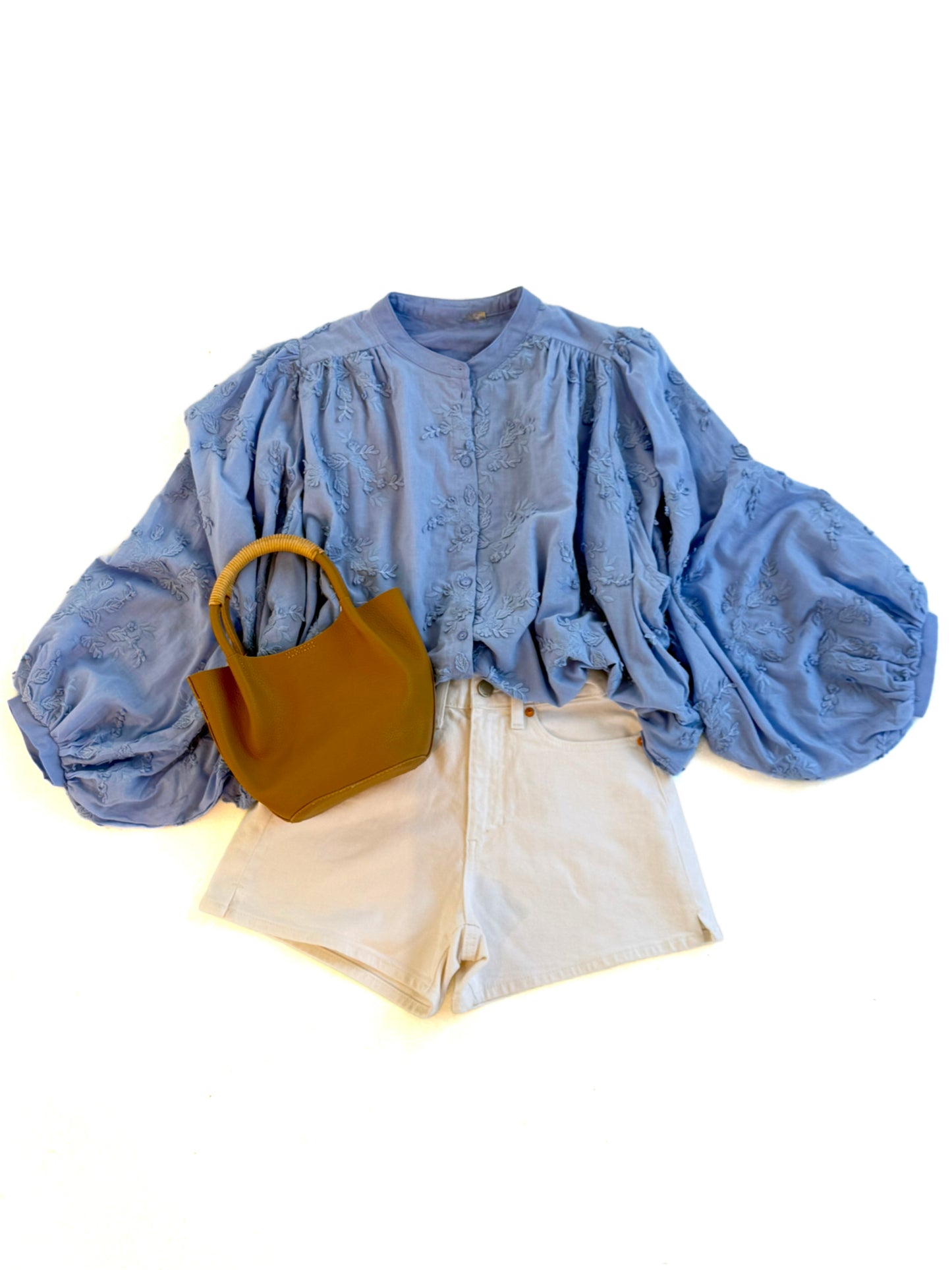 Eyelet Blouse in Cornflower