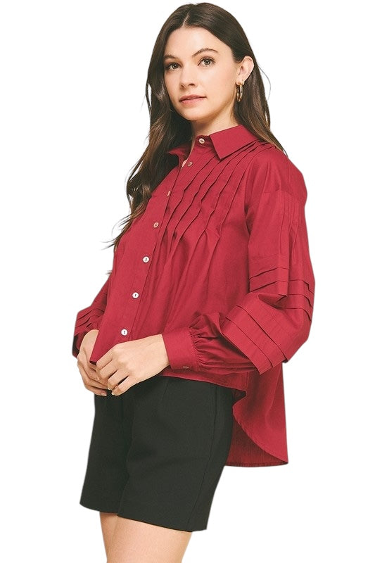 Cranberry Poplin Top