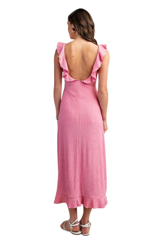 Textured Knit Midi in Pink