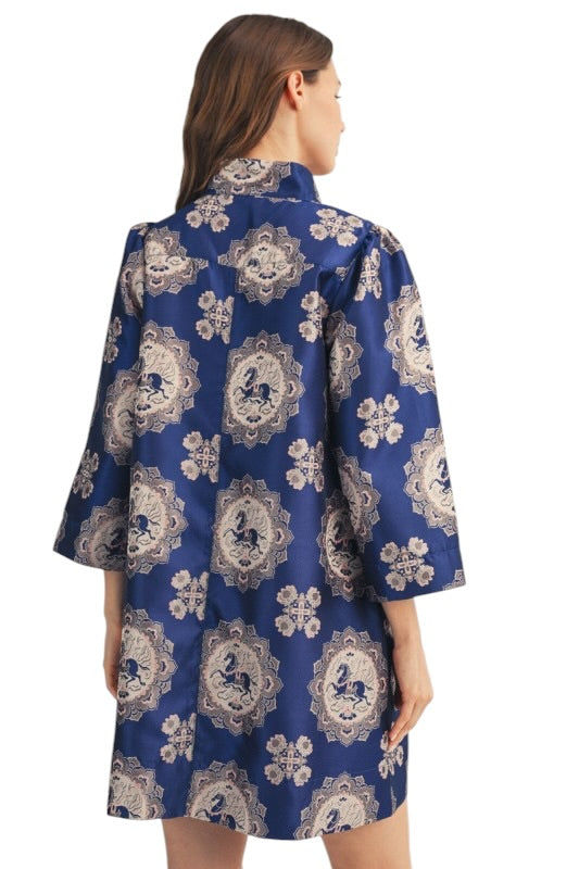 Navy Jacquard Equestrian Shift