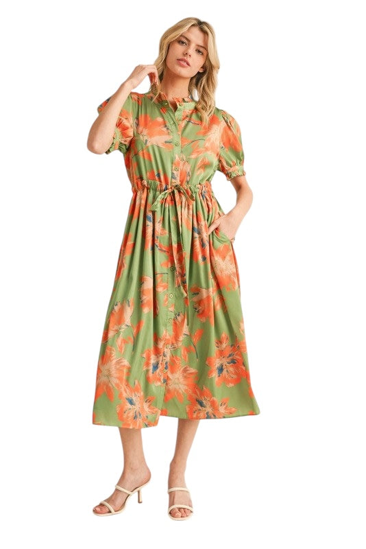 Satin Blooms Midi