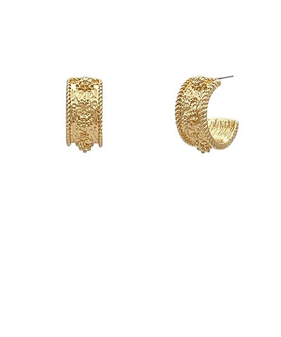 Mini Gold Hammered Hoops