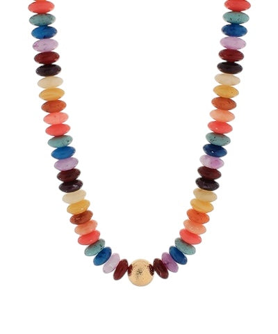 Gold Ball & Gemstone Necklace- 4 Colors