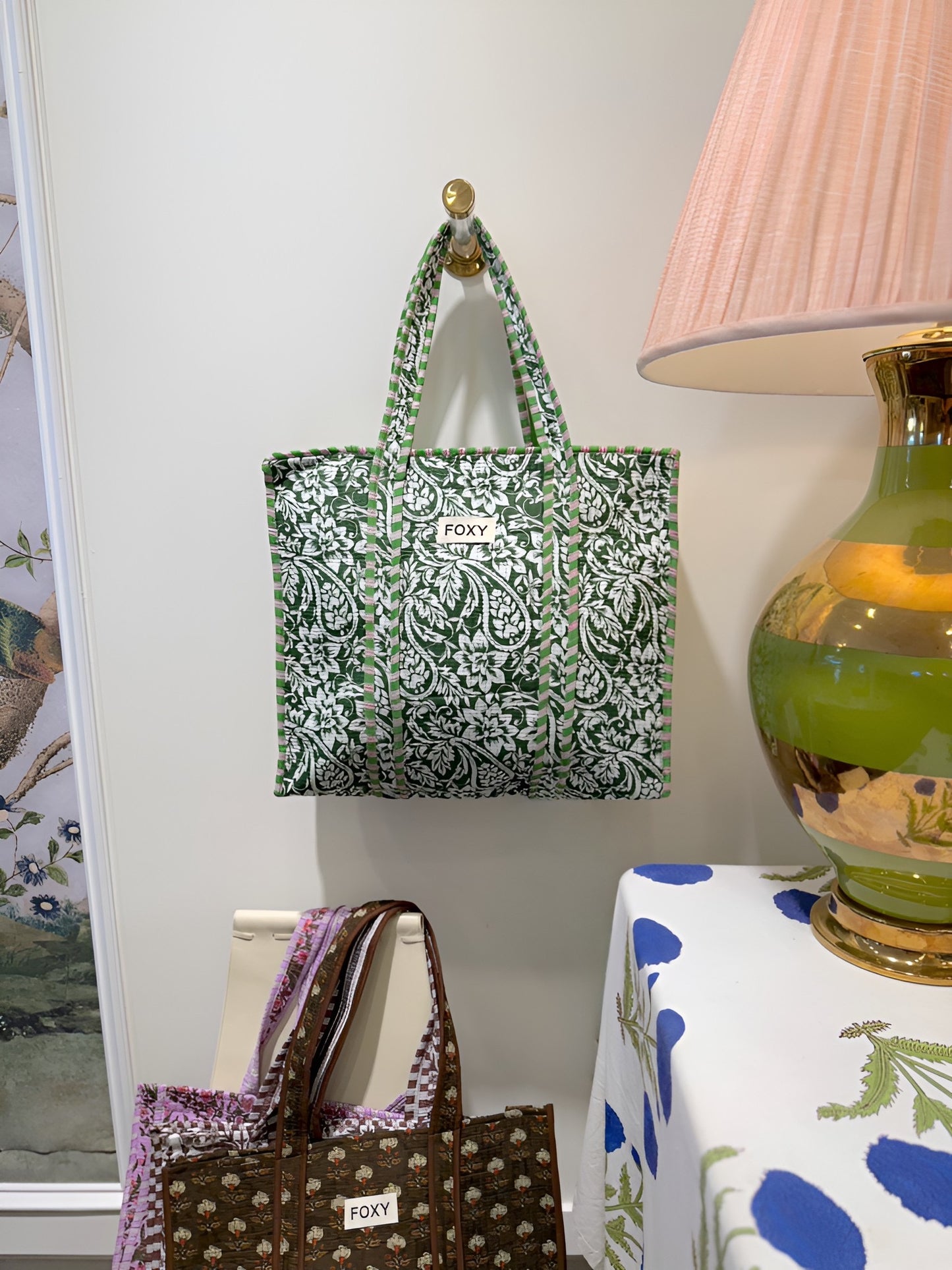 FOXY Block-Print Totes