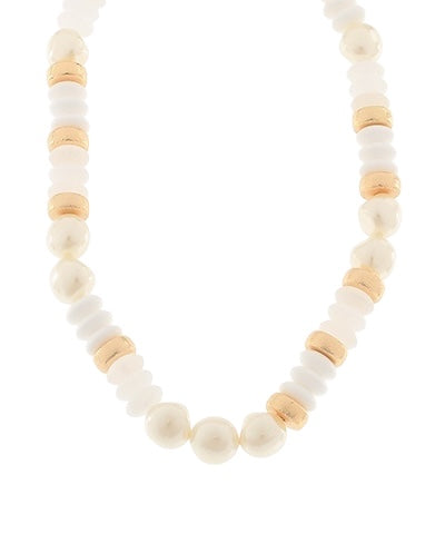 Pearl & Gemstone Necklace- 4 Colors