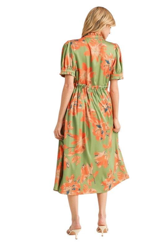 Satin Blooms Midi