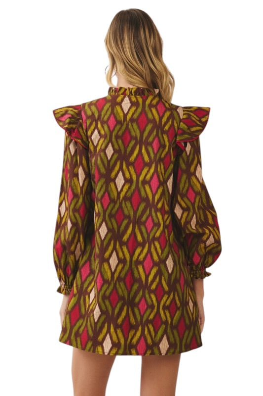 Geo Long Sleeve Mini